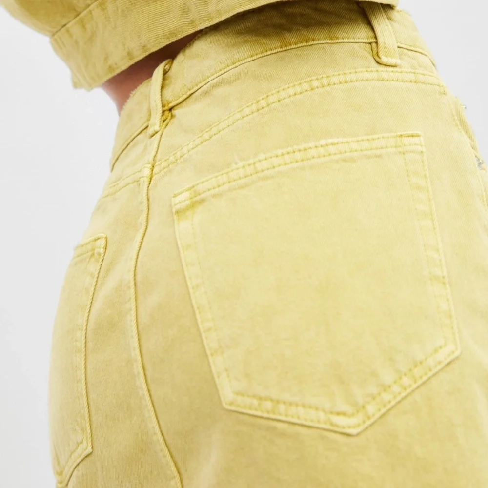 Zara Yellow/Mustard Jeans Skirt Size S